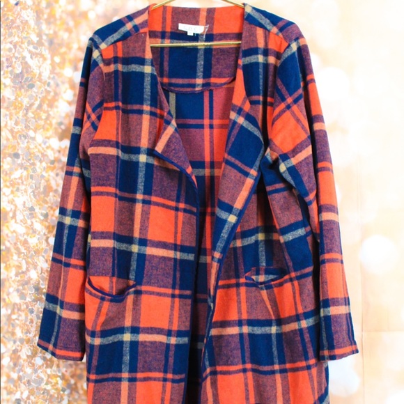 Jackets & Blazers - Color Block Plaid Coat